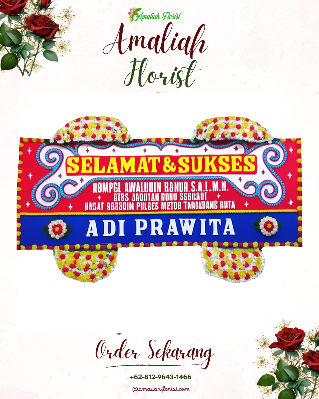 Papan Bunga Ucapan Selamat Pinang
